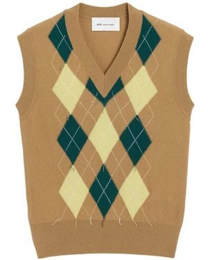 Ami Paris Jersey Sin Mangas A Rombos - Verde