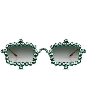 Anna Karin Karlsson Crystal Mirage Embellished Sunglasses - Green