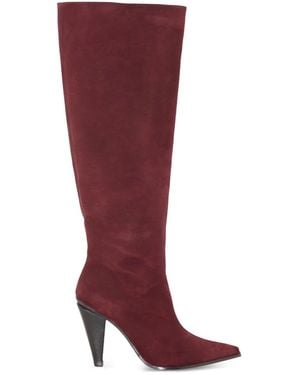 Roberto Festa 80Mm Pointed-Toe Suede Boots - Red