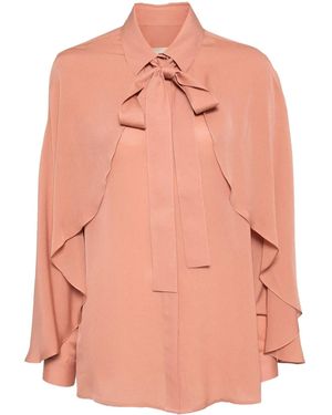 Elie Saab Cape-Effect Silk Shirt - Pink