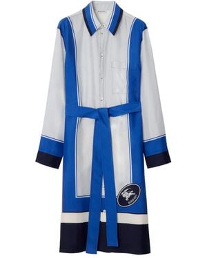 Burberry Silk Shirt Dress - Blue