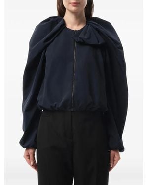 Lanvin Bow-Detail Gathered Jacket - Blue