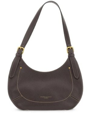 Gianni Chiarini Gabry Hammered Leather Shoulder Bag - Grey
