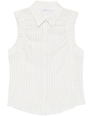 Patrizia Pepe Chemise Sans Manches À Rayures - White