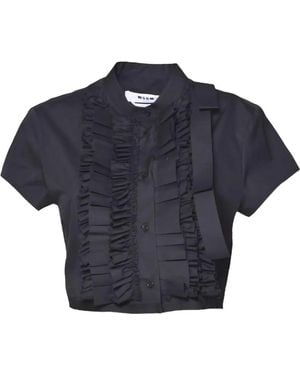 MSGM Ruffled Shirt - Blue