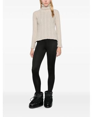 Moncler Cable-Knit Roll-Neck Sweater - White