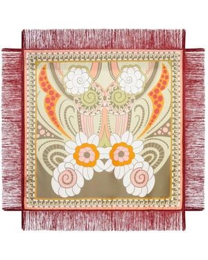 La DoubleJ Reversible Fringe Foulard 90 - Pink
