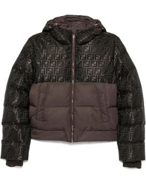 Fendi Steppjacke Mit Kapuze Und Ff-Logo - Schwarz
