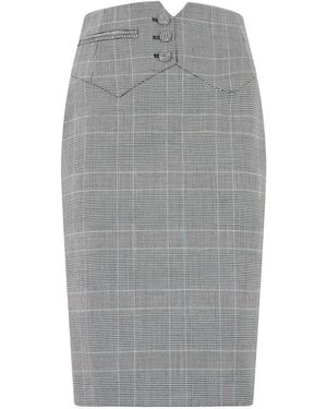 Moschino Prince Of Wales Check Pencil Skirt - Grey