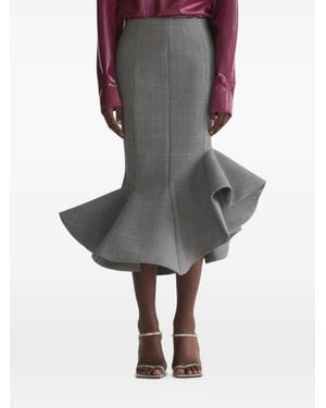 Mugler Ruffled Skirt - Grey