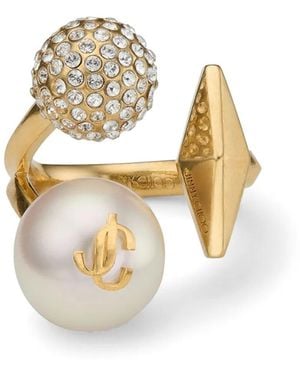 Jimmy Choo Anillo con múltiples charms - Blanco