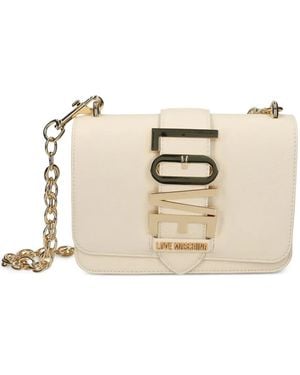 Love Moschino Logo-Lettering Crossbody Bag - Natural