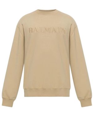 Balmain Sweatshirt Mit Logo-Stickerei - Natur