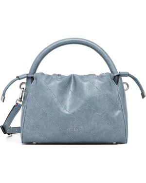 Guess Small Amys Quilted-Design Crossbody Bag - Blue