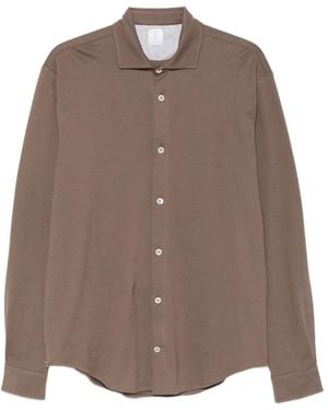 Eleventy Camisa De Algodón De Manga Larga - Marrón