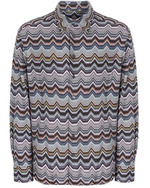 Missoni Zigzag Long-Sleeved Shirt - Gray