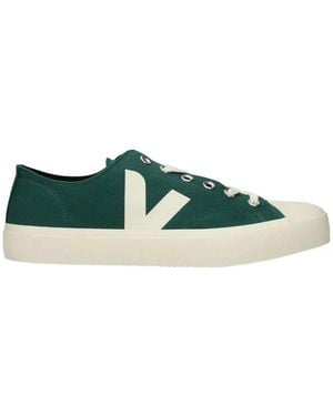 Veja Logo-Patch Canvas Trainers - Green