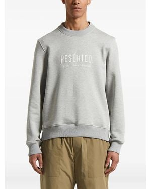Peserico Logo-Embroidered Crew-Neck Sweatshirt - Gray