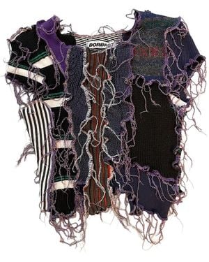 Borbala Top Met Korte Mouwen En Franje - Blauw