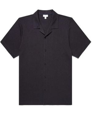 Sunspel Riviera Camp Collar Shirt - Blue