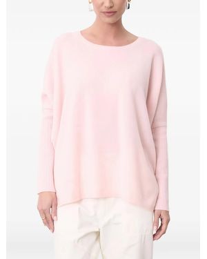 Not Shy Agnes Batwing-Sleeve Ribbed-Cuff Jumper - Pink