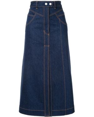 Ellery Falda Vaquera Traffic Con Diseño De Paneles - Azul