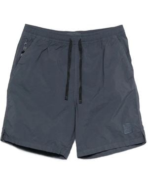 Stone Island Logo-Patch Drawstring Track Shorts - Blue