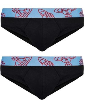 Vivienne Westwood Orb-Print Briefs - Blue
