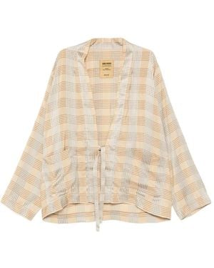 Uma Wang Plaid Jacket - Natural