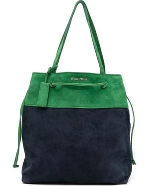 Miu Miu Colourblock tote bag - Grün