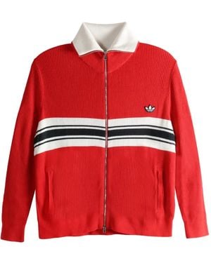 adidas Sweatshirt Mit Reißverschluss - Rot