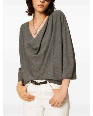 Twinset Dual-Use Maxi Sweater - Gray