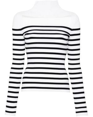 Jean Paul Gaultier Pull Marinière À Rayures - Blanc