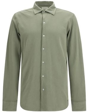 Brooksfield Long-Sleeve Piqué Shirt - Green