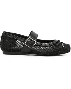Cult Stud-Embellishment Ballet Flats - Black