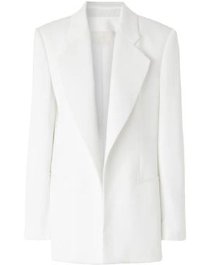 Genny Stepped Lapels Blazer - White