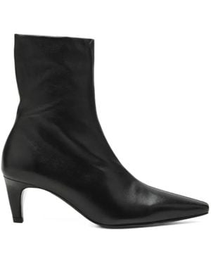 Jude Cave Calf Leather Ankle Boots - Black