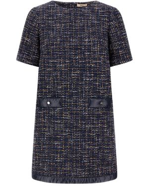 Herno Tweed Pocket Mini Dress - Blue