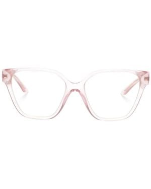 Versace Geometric-Frame Glasses - Natural