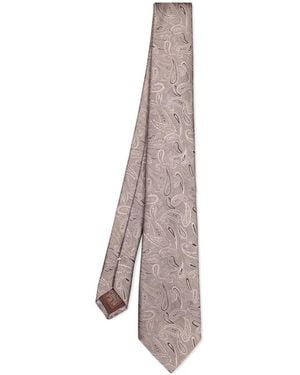 Canali Paisley-Jacquard Tie - Gray