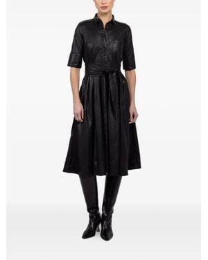 Hannes Roether Robe Mi-Longue À Taille Ceinturée - Noir
