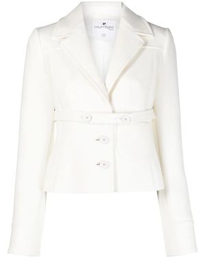 Courreges Blazer Met Enkele Rij Knopen - Wit