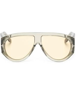 Tom Ford Bronson Pilot-Frame Sunglasses - Natural