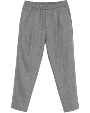 Eleventy Pleated Elasticated-Waist Trousers - Grey