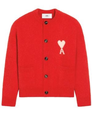 Ami Paris Ami De Coeur Cardigan - Rot