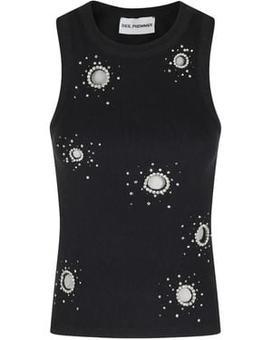 Des Phemmes Embellished Tank Top - Black
