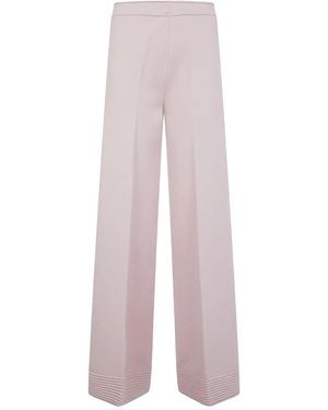 D.exterior Ribbed-Hem Wool Trousers - Pink