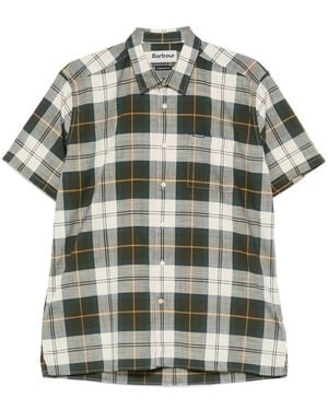 Barbour Chemise Manches Courtes À Motif Tartan - Grey