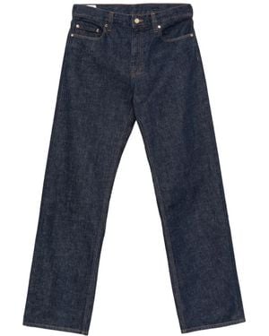 CASABLANCA Cinch-Strap Embroidered-Logo Jeans - Blue