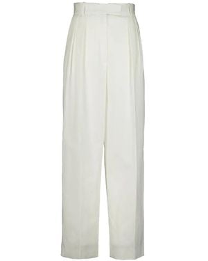 La DoubleJ Brooklyn Pleated Trousers - White
